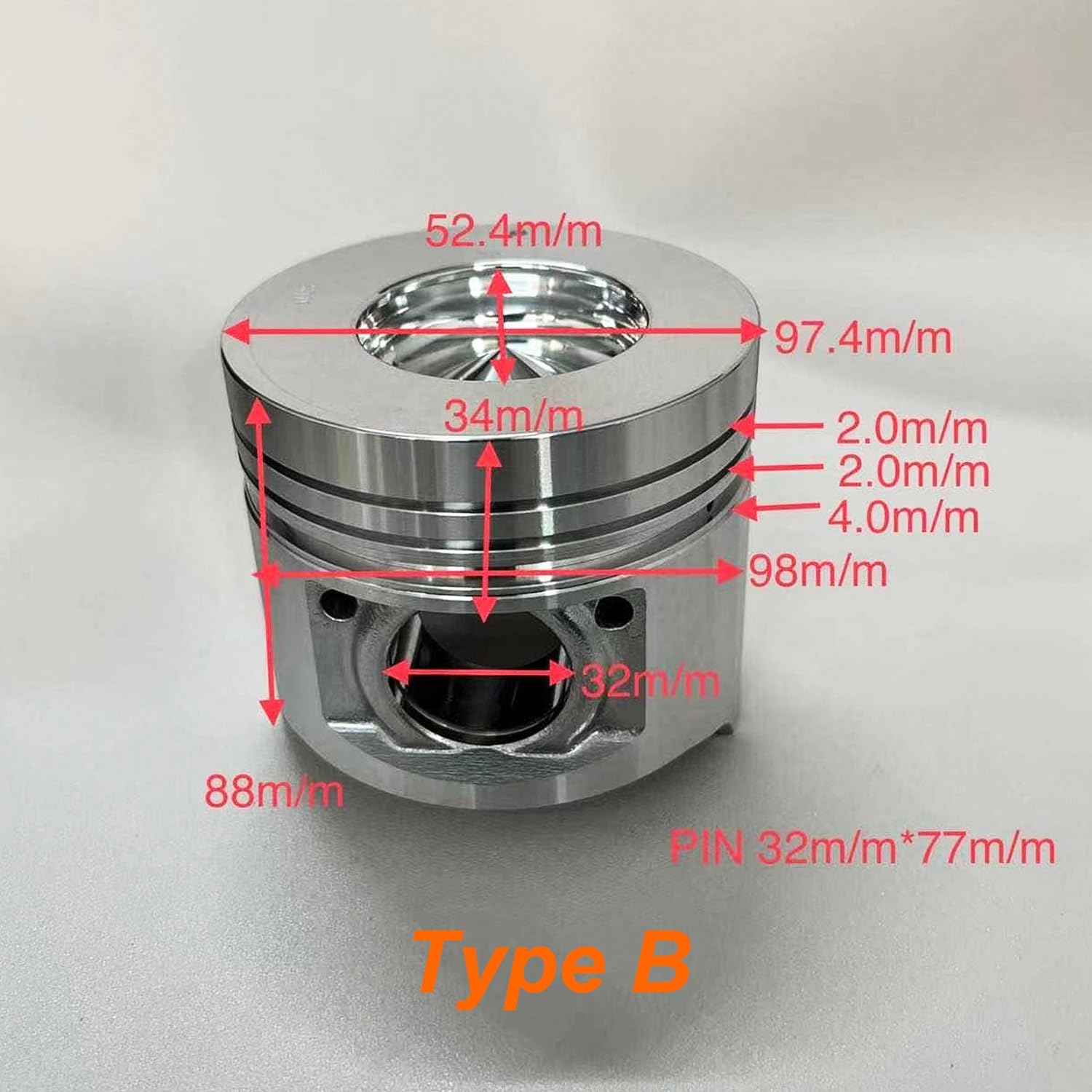 1pc Piston Set fits for Toyota Engine 2Z Forklift 6FD 7FD 8FD (Piston Type A)
