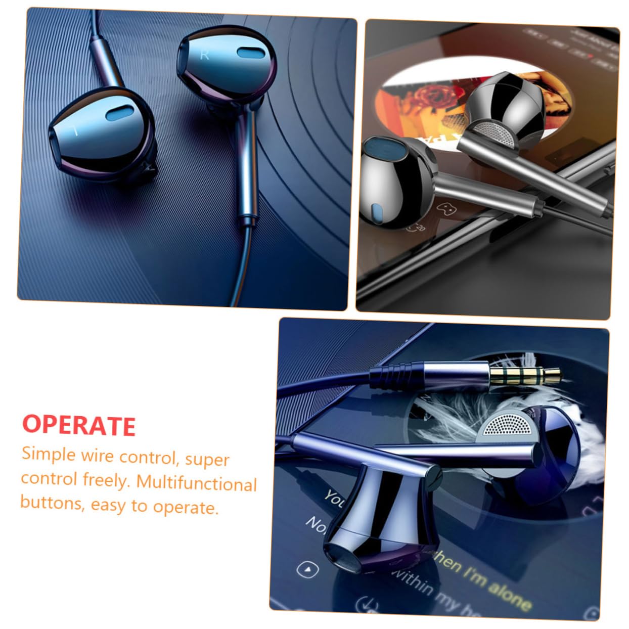 Uonlytech 3pezzi Cuffie In-ear Metalliche Con Microfono Auricolari Gaming Basso Profondo Compatibili Smartphone Design Ergonomico Per Comfort Estremo Cavo Resistente Nero