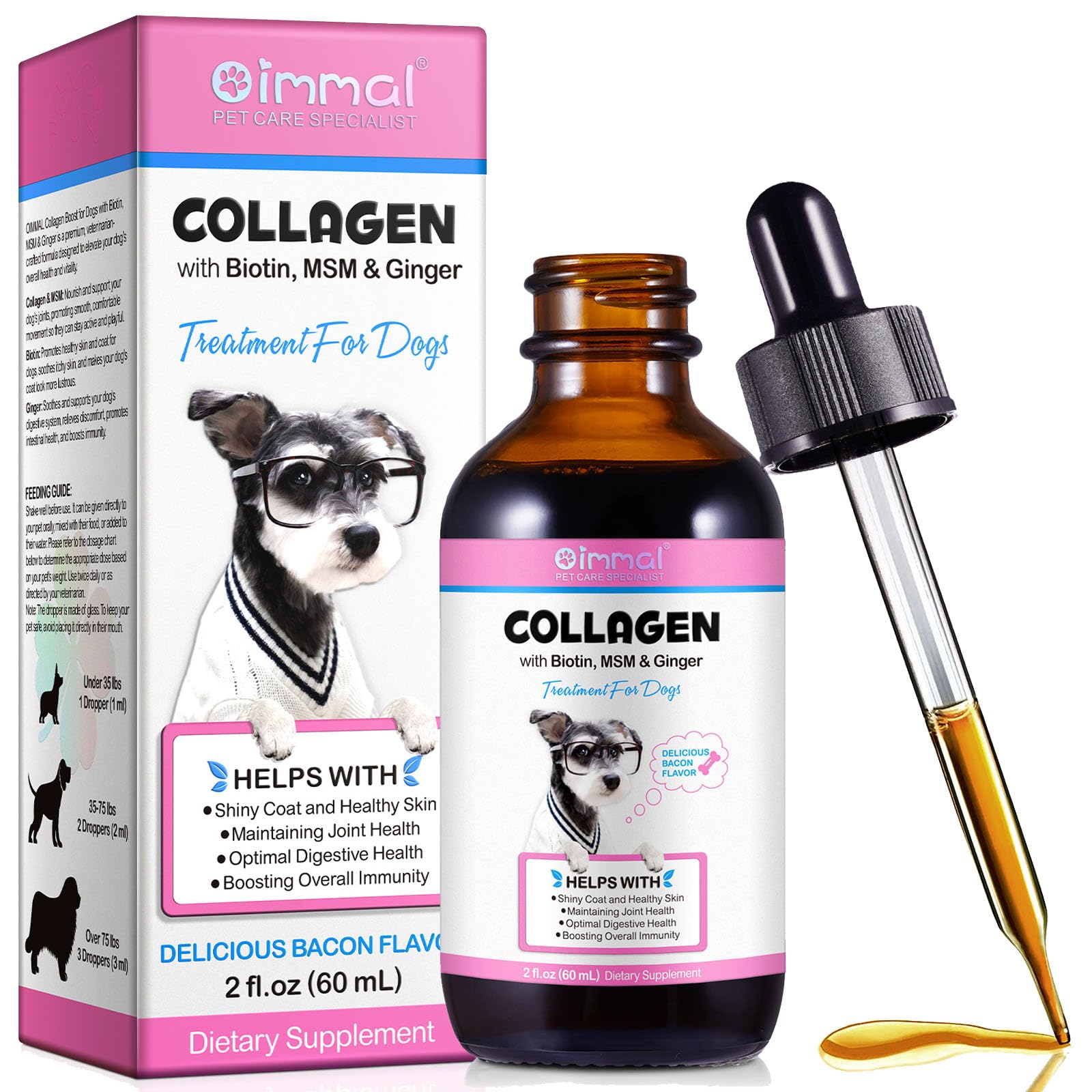 YijiaXingzhou Liquid Collagen for Dogs Skin and Coat Collagen Supplement, Dog Joint Supplements