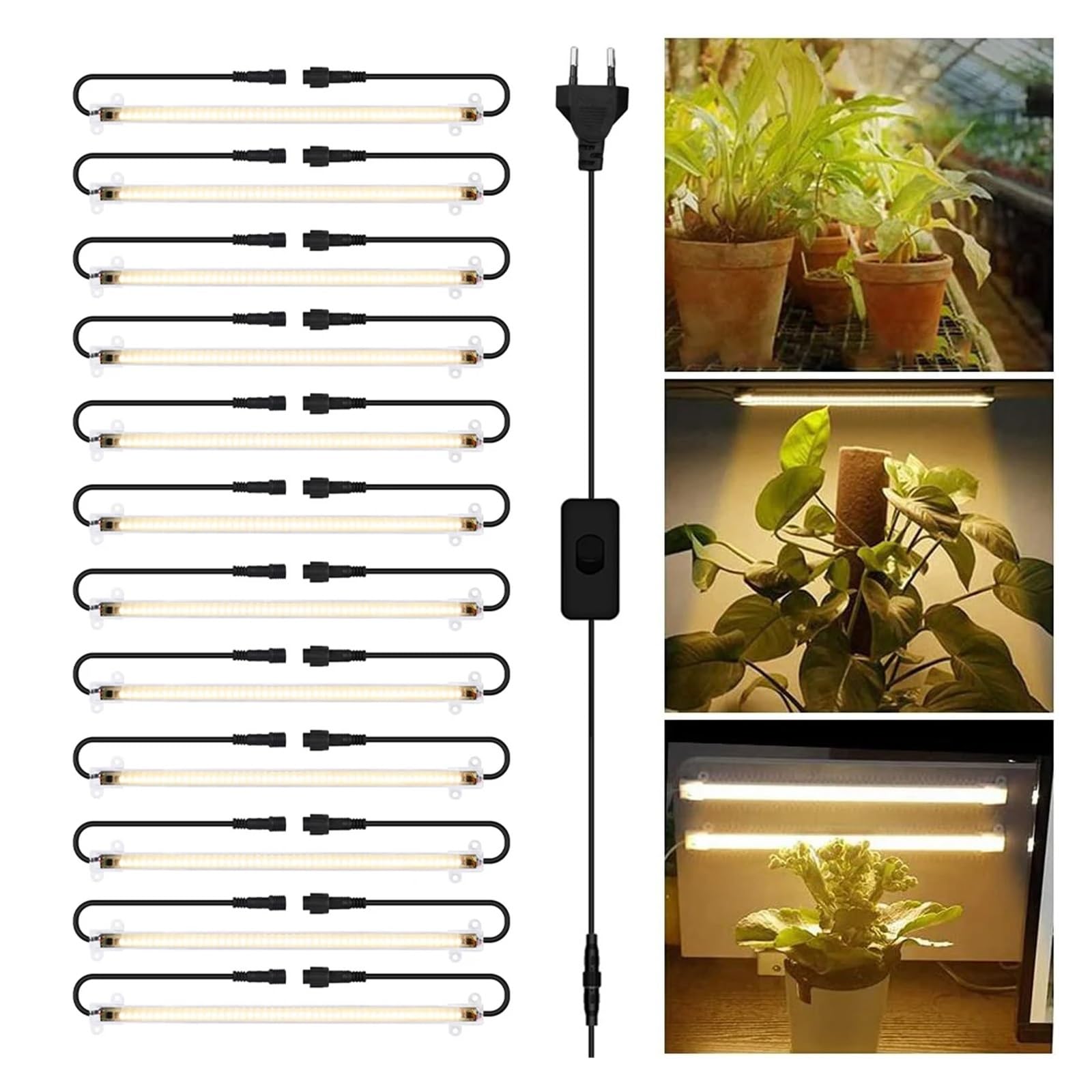 Lámpara de cultivo tiras LED 1 a 12 Uds., fitoamplificador luz solar espectro completo for plantas vegetales, barras 30/50cm, 2,7 W 6W Iluminador hortícola(4pcs 50CM with)