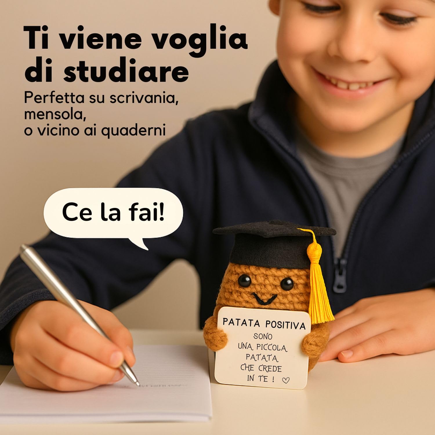 Patata Studiosa© | Idea Motivazionale Studente | Regalo Originale Allievo | Focus Scuola Esame Diploma | Festa Laurea Studio | Bambina Ragazza | Ufficio Classe Stanza | Coach Professore Motivazione