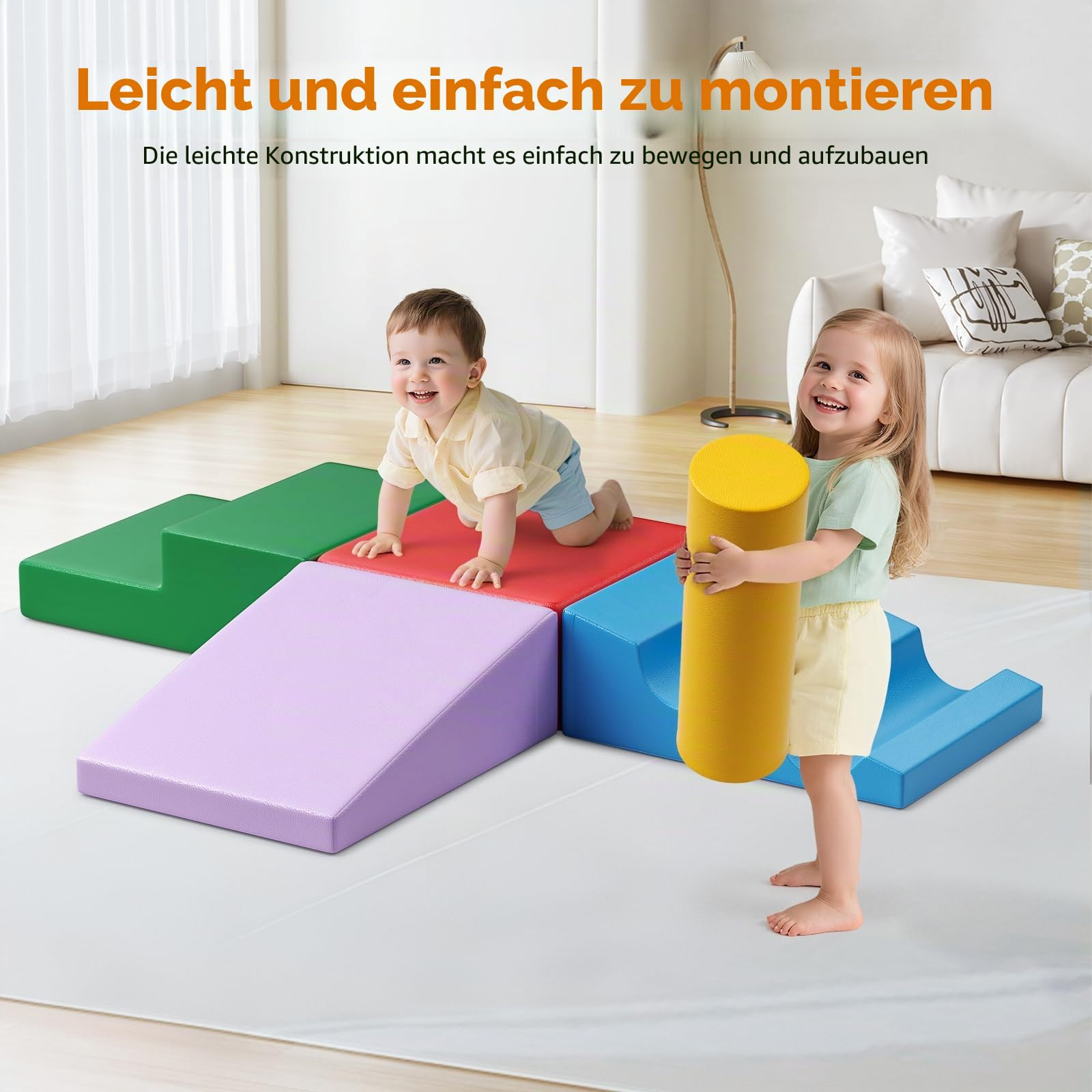 8p-weiße Kletterblöcke für Babys, Baby-Kletterblöcke, kratzfester PU-Bezug, leicht zu reinigen, versteckter Reißverschluss, hochelastischer Schaumstoff, weiches Spielset für Kinder