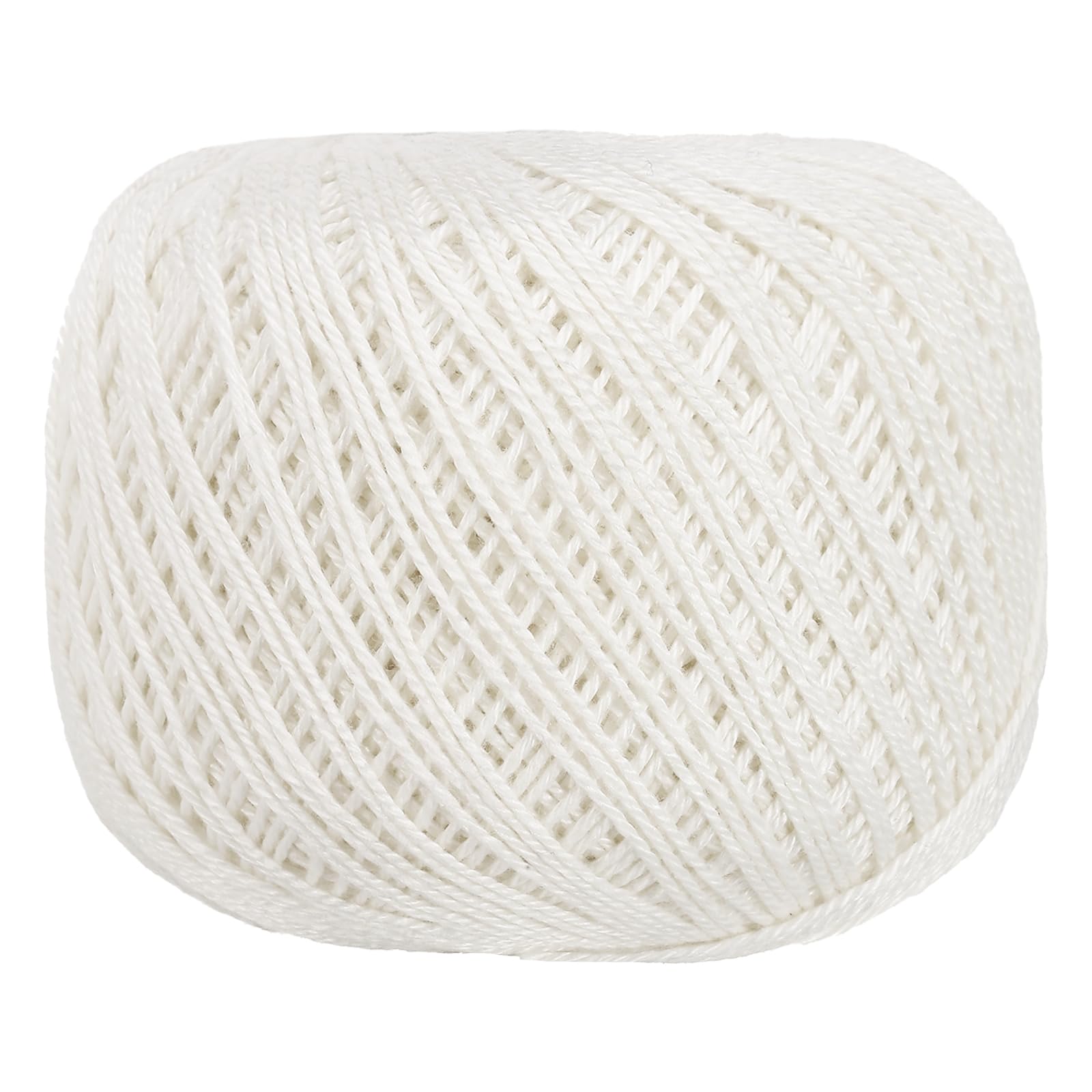sourcing map 164 Yards Size 3 Cream White Pearl Cotton Crochet Thread Lace Weight Yarn Tatting Thread for Crocheting Knitting Embroidery Sewing