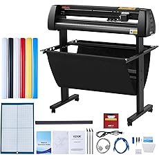 VEVOR Vinyl Cutter Machine, 375mm Vinyl Printer, Maximum Paper Feed 14 inch Plotter Printer with Adjustable Force and Speed Vinyl Cutting Machine for Sign Making Vinyl Plotter Cutter Machine