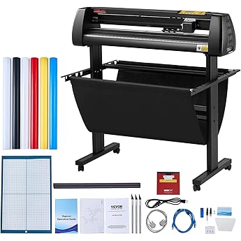 VEVOR Vinyl Cutter Machine, 375mm Vinyl Printer, Maximum Paper Feed 14 inch Plotter Printer with Adjustable Force and Speed Vinyl Cutting Machine for Sign Making Vinyl Plotter Cutter Machine