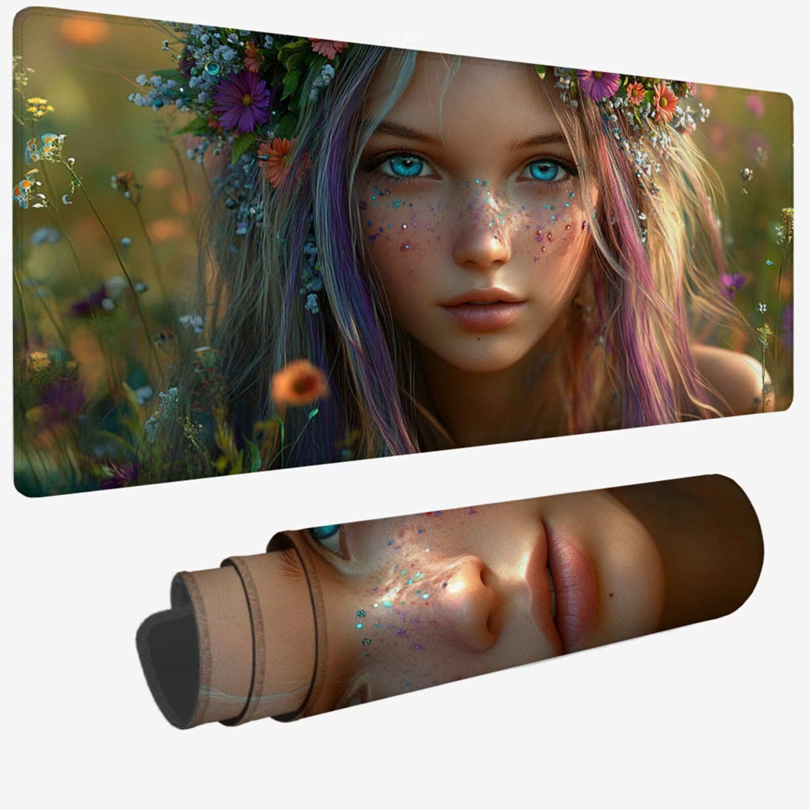 Podkładka pod mysz XXL 1500 x 800 x 3 mm, zielona duża podkładka pod mysz z wodoodporną i gumową antypoślizgową kobietą pod ręką biurko zszyte krawędzie, poprawia precyzję i szybkość dla gracza W-816