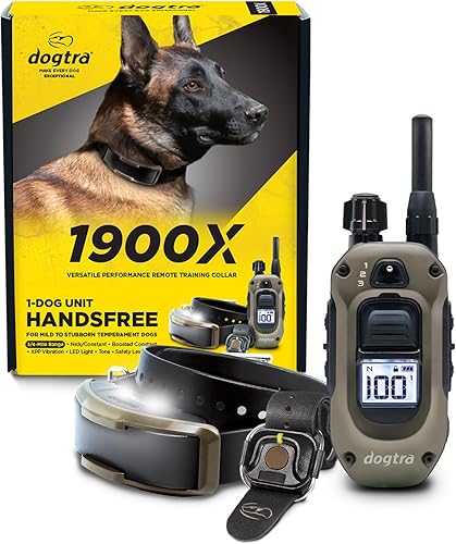 Miniatura 2 de Dogtra 1902S - Collar de entrenamiento remoto para 2 perros, rango de 34 millas, resistente al agua IPX9K, recargable, 127 niveles de entrenamiento,