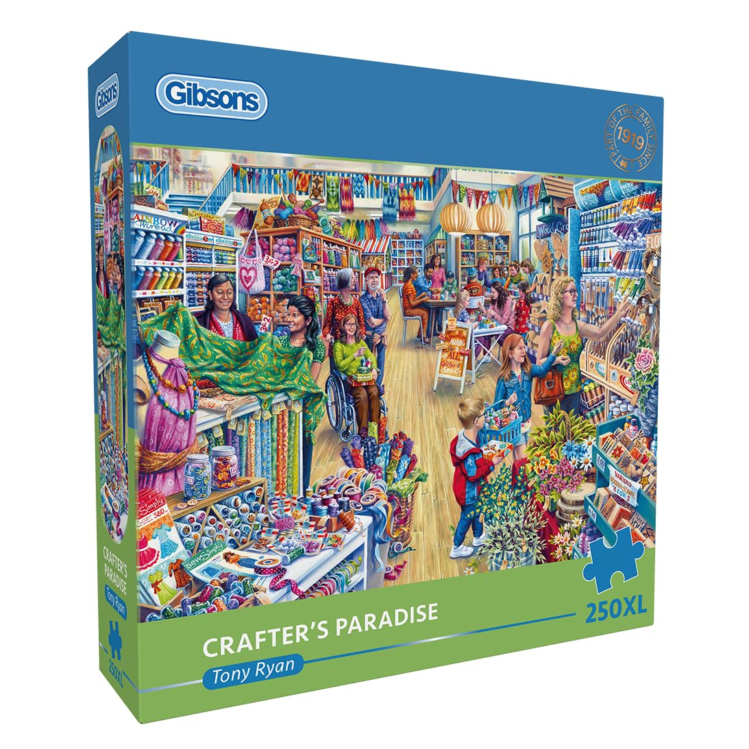 Gibsons Crafters Paradise 250XL Piece Jigsaw Puzzle Extra Large Piece Puzzle for Adults - Beautiful Colourful Jigsaw Sustainable Premium 100% Recycled Board Great Gift Gibsons Games