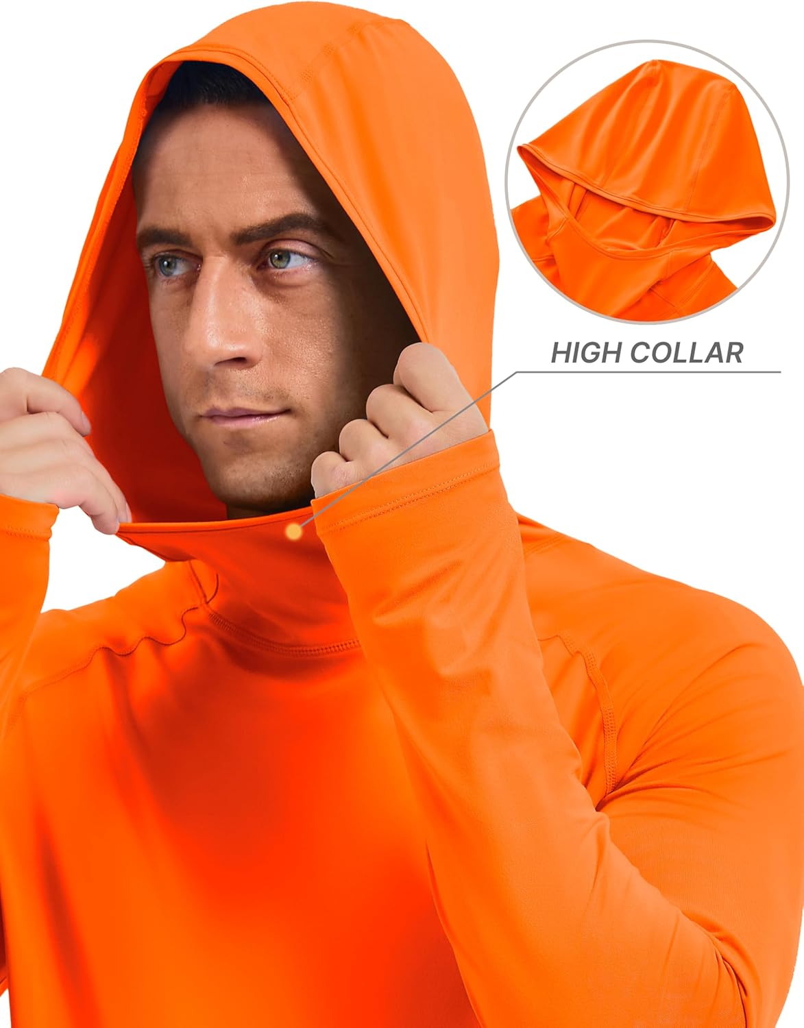 TACVASEN Men's Rash Guard Sun Hoodie Long Sleeve UPF 50+ Sun Protection SPF Quick Dry Hiking Swim Fishing Shirt