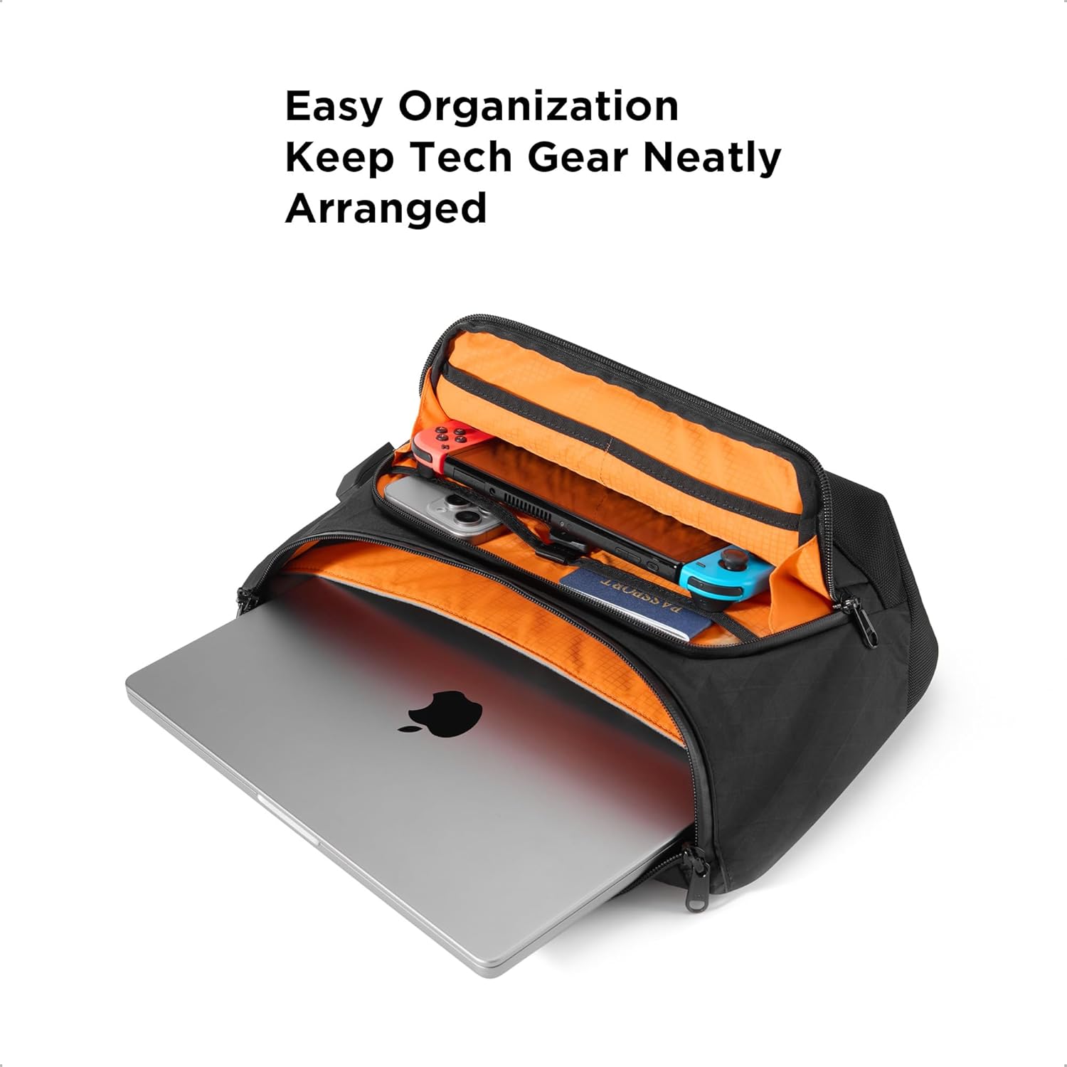 ALPAKA Bravo Sling Max, 8L RFID-Blocking Sling Laptop Bag for Men with Maglockz Buckle, Lockable Zips & External USB Port