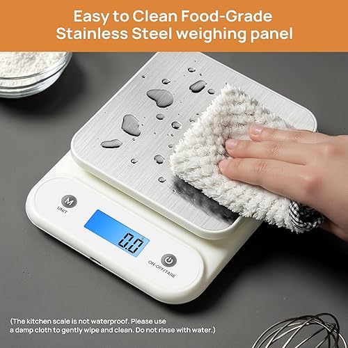 Miniatura 6 de Báscula digital de alimentos para cocina, 11 libras, 0.1 oz, 11.0 lbs0.00 oz, báscula de cocina para cocinar hornear, batería de litio integrada de