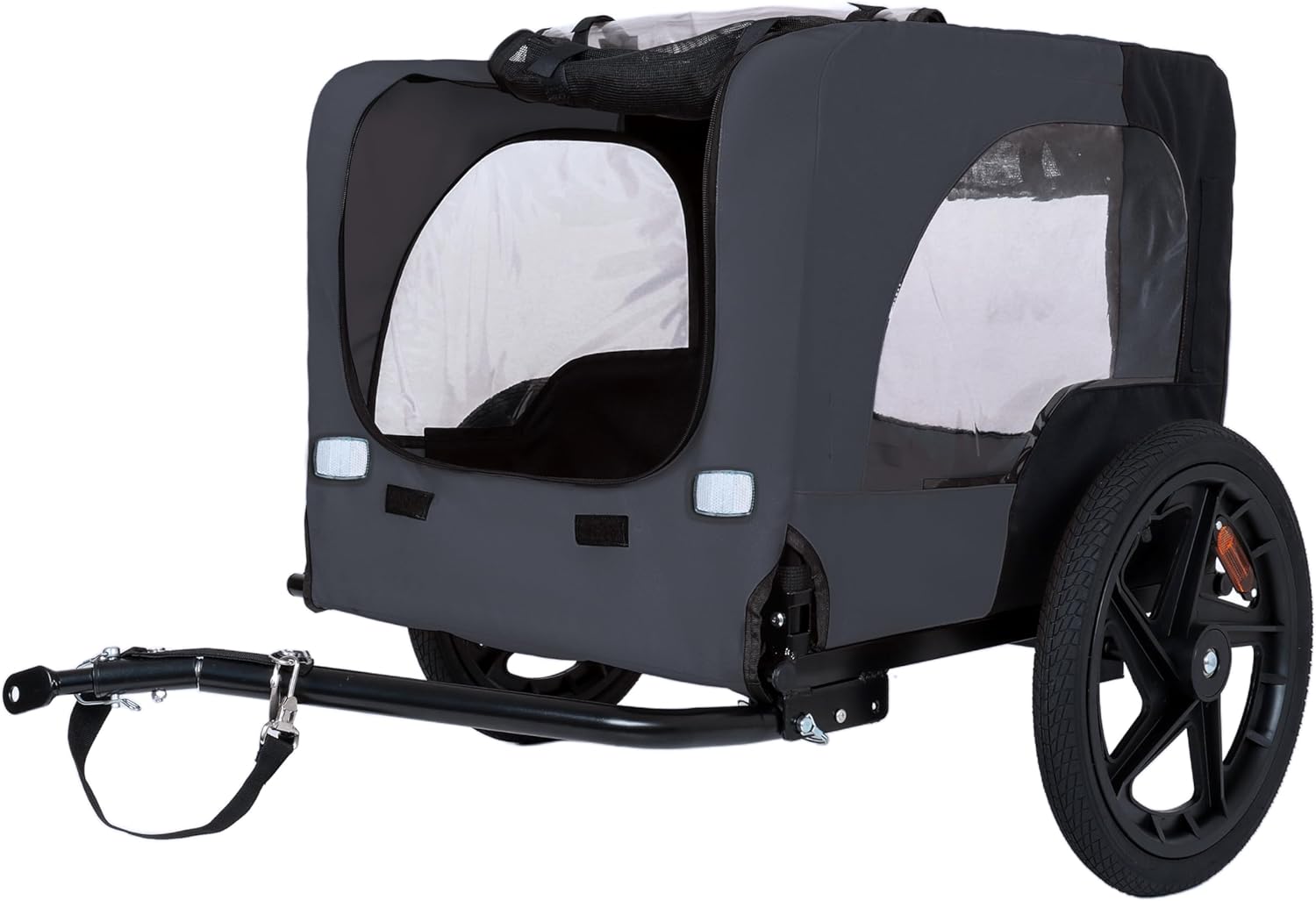 Foldable Pet Bike Trailer w/16 All-Terrain Wheels,Universal Hitch&Safety Belt.Waterproof Cover,mesh Ventilation,Crash Guard&Reflective Strips for Safety.Dog/Cargo Carrier Cart