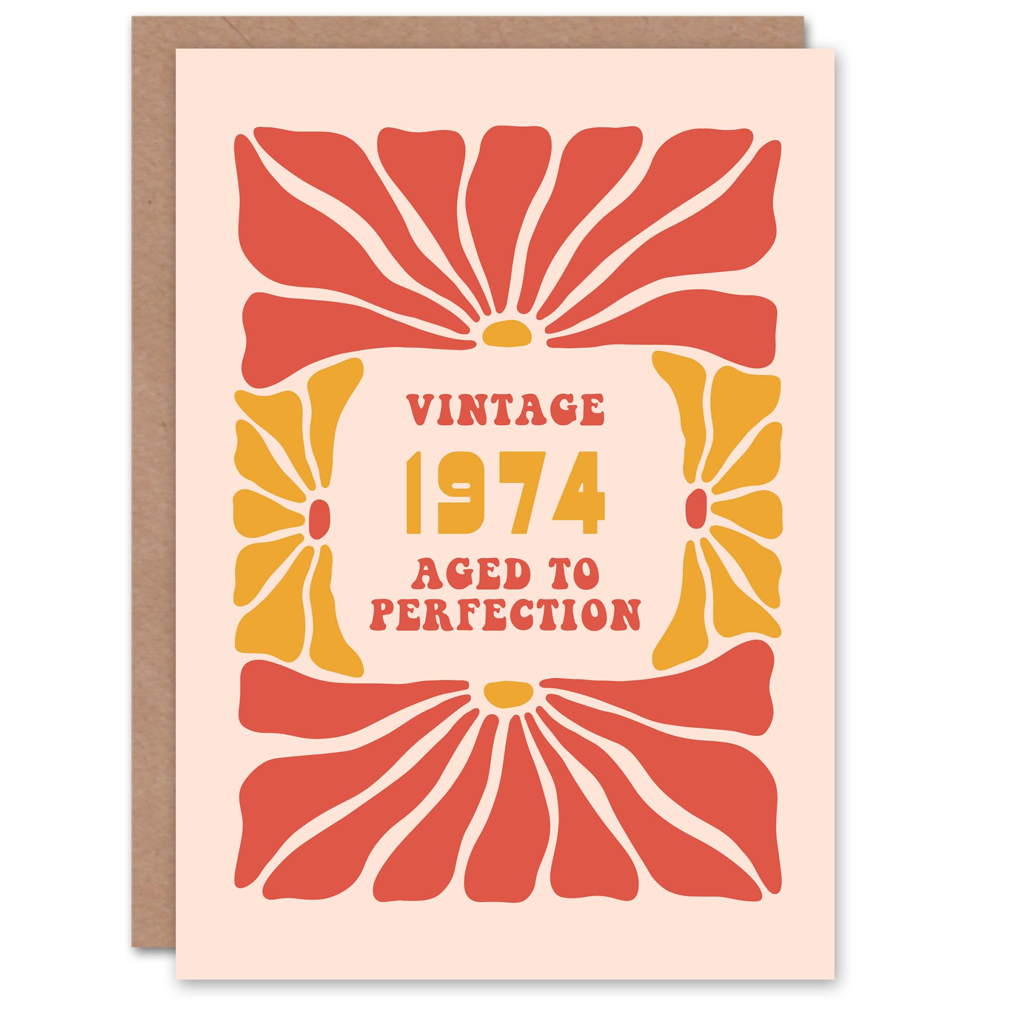 Artery8 Vintage Retro For Her Flower 60s Born 1974 Aged 51 Years Old 51st Birthday Card Mum Gran Wife