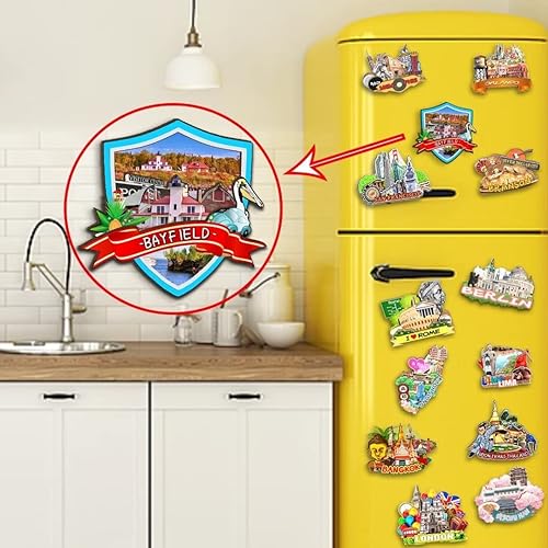 Miniatura 4 de Bayfield Wisconsin USA - Imán de madera para nevera, 3D, monumentos de viaje, coleccionables, recuerdos, decoración hecha a mano