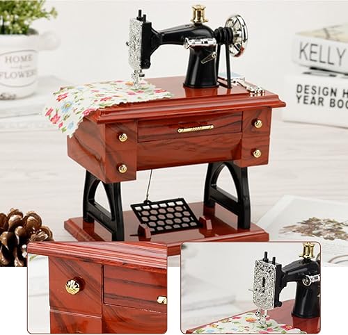 Miniatura 4 de Caja de música de costura de carnaval para el día de San Valentín, estilo de máquina de coser, estilo vintage, creativa, retro, caja de música,