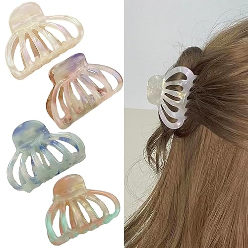 4 pinzas para el cabello, pinzas de acetato para mujeres y niñas, pinzas de mandíbula francesa, pinzas de pulpo, pinzas antideslizantes para cabello
