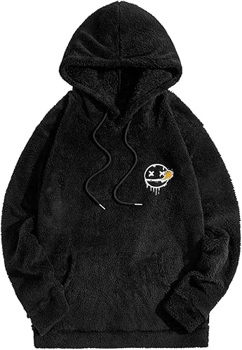 SOLY HUX Men's Graphic Hoodies Long Sleeve Drawstring Pocket Fuzzy Pullover Sweatshirt