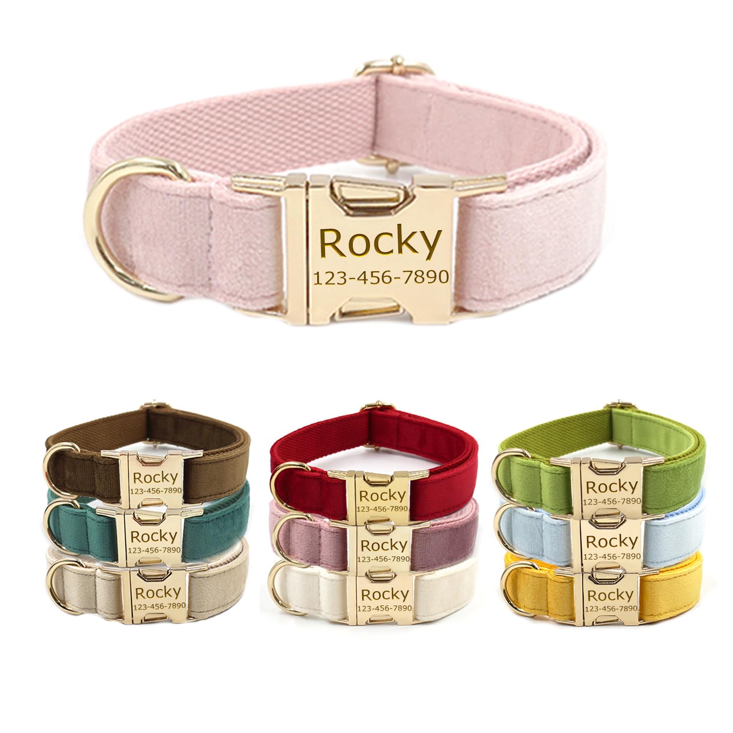 Collar Para Perro Personalizado De Silicona | Con Nombre Grabado | Ajustable Para Perros Pequeños, Medianos Y Grandes | Colores Vivos | Regalo Ideal
