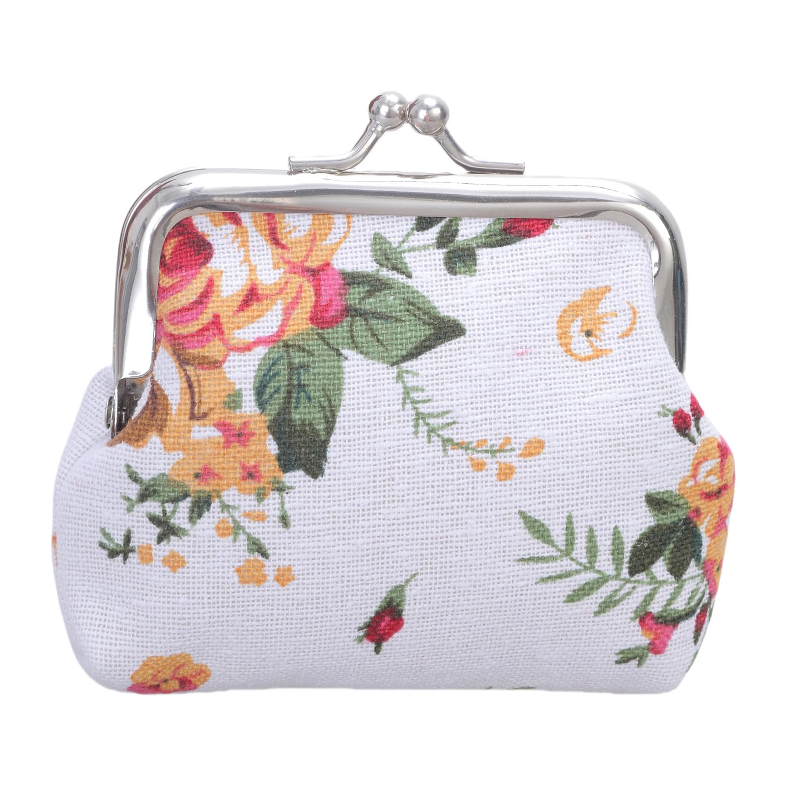 MIDOKSTUA Vintage Floral Kiss Coin Change Wallet Purses Buckles Coin Purses Trendy Wallets with Kiss Clasps Gifts for Womens