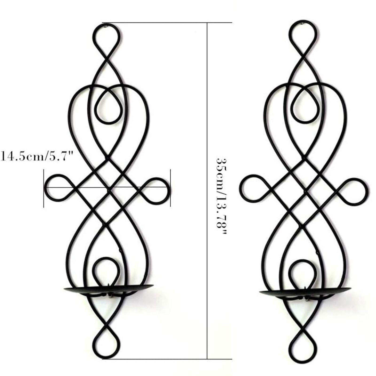 Lot de 3 Appliques Murales Elégantes 30 x 18 x 36 cm Noir et Cannage