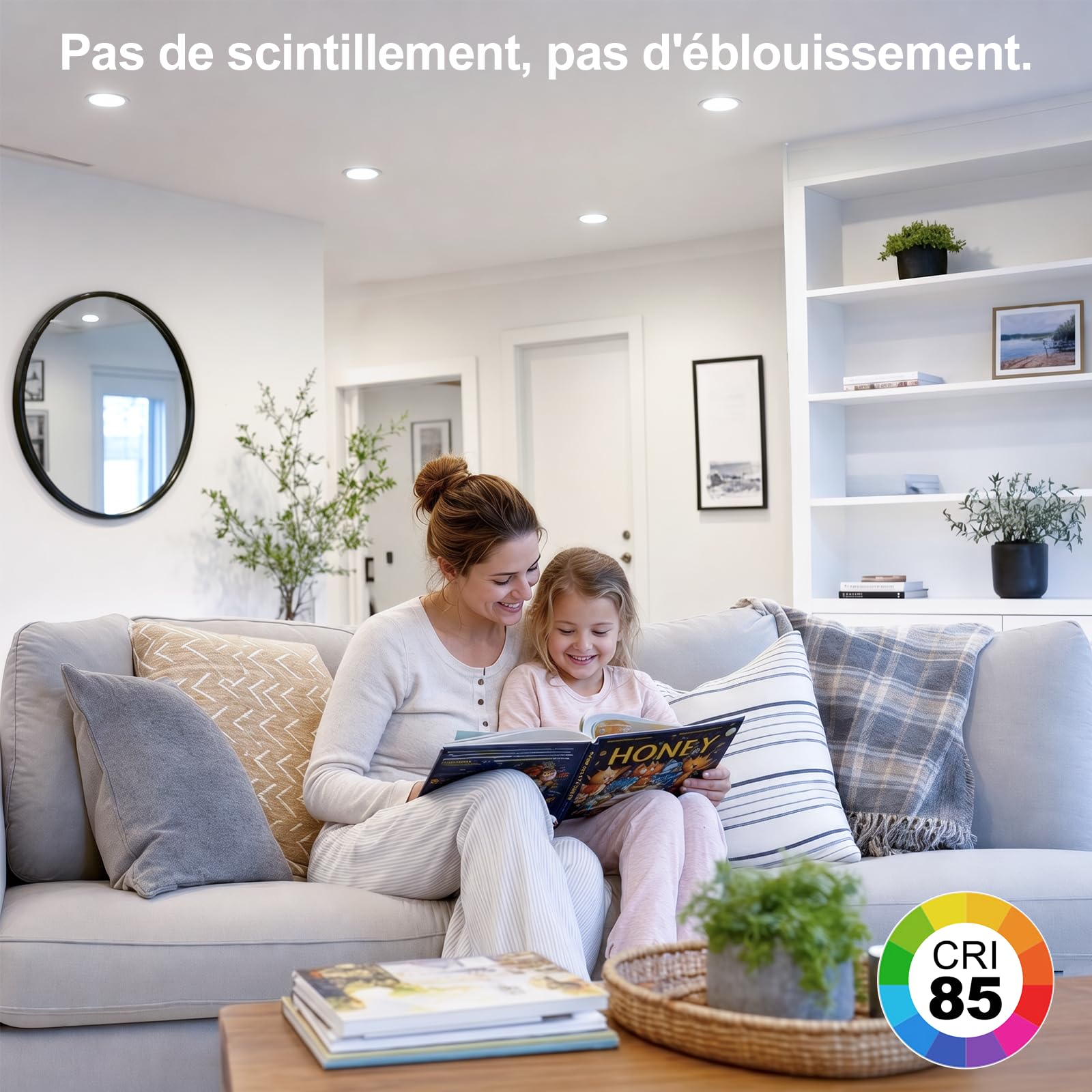 DUSKTEC Spot Led Encastrable Connectée Alexa, 220V Spot LED Extra Plat Intensité Variable Blanc Réglable 2700K-6000K 10W, Spot Encastré Dimmable Bluetooth, Éclairage Encastré Salle de Bain, Lot de 6