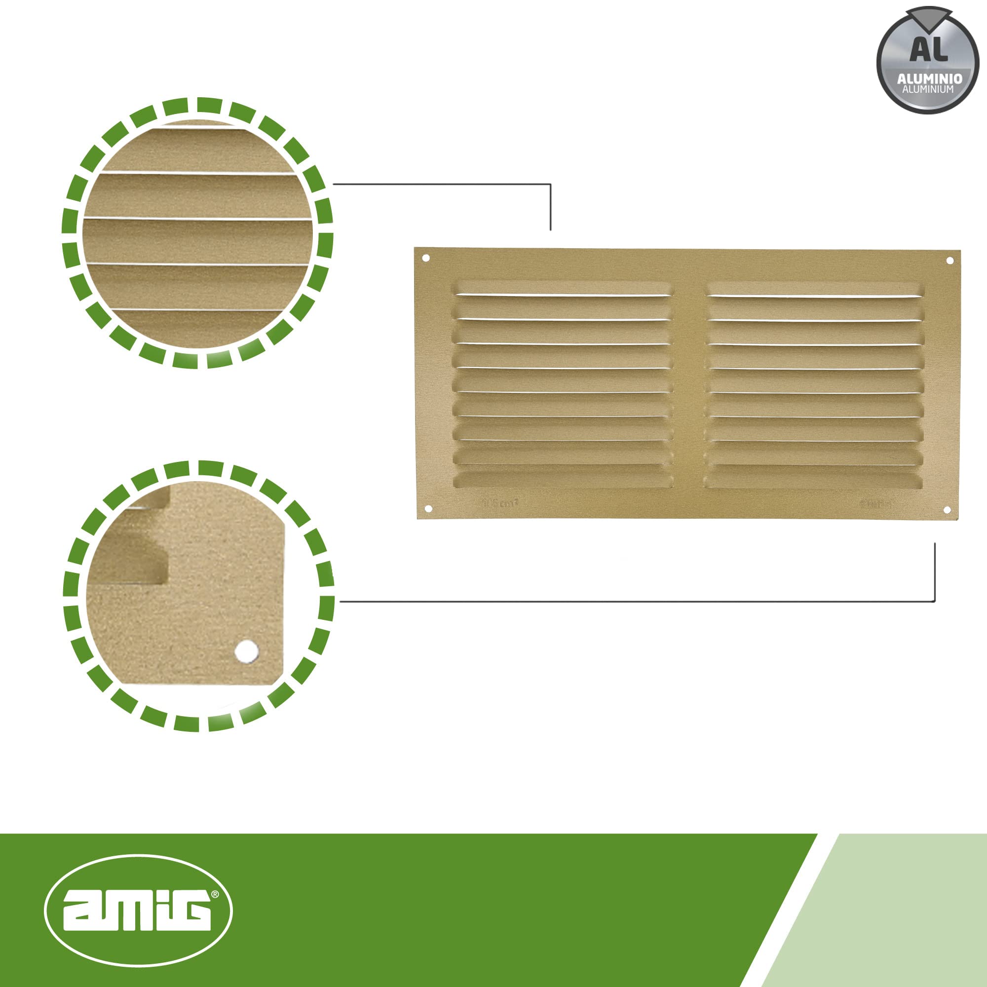 Amig, Rectangular Aluminium Grille, Ventilation Grills for Air Outlet, Ideal for Kitchen and Bathroom Ceiling - Image 4