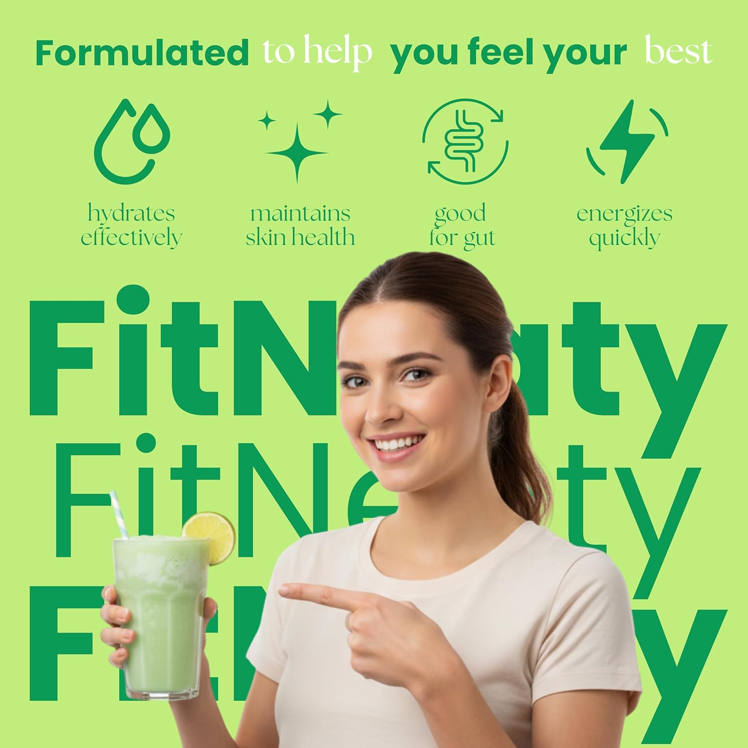 Fiber Supplement Powder for Women & Men, Organic Acacia Fiber with Collagen, Probiotics & Electrolytes, Daily Digestive Support, Cool Mint Flavor, 240g - Image 4