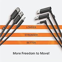 Vista 6 de Skywin Cable plano 3 en 1 compatible con HTC Vive (16 pies), cable de conexión 3 en 1 de repuesto para auriculares HTC Vive y Linkbox (negro)