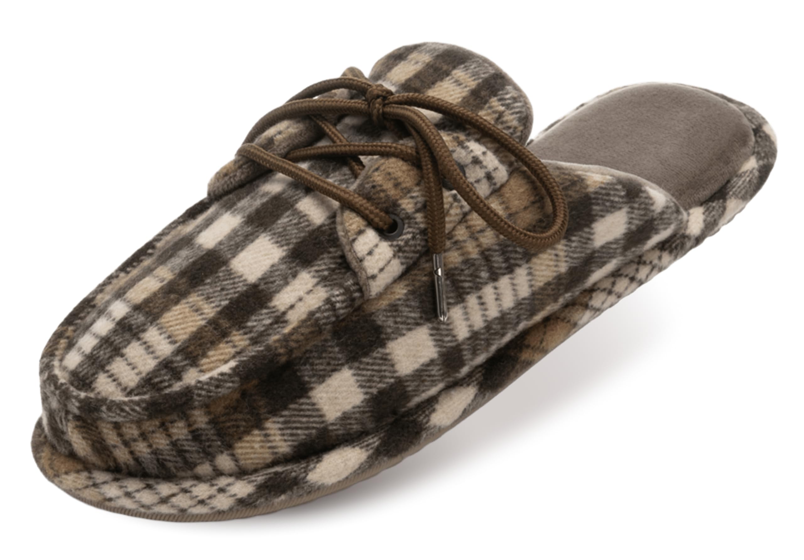 GOEWY Men's Loafers Slippers Memory Foam Warm Slip On Non-Slip House Shoes | Indoor Outdoor Fuzzy Slipper with Tie, Machine Washable, Non-Slip TPR Outsole, Gifts for Men Him Dad Son