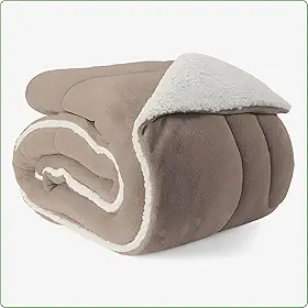 Coberdrom Dupla Face Sherpa e Manta Felpuda Casal queen, Solteiro e King. Hipoalergenico e Antiacaro - 240 x 160 (Bege com Branco, Solteiro)