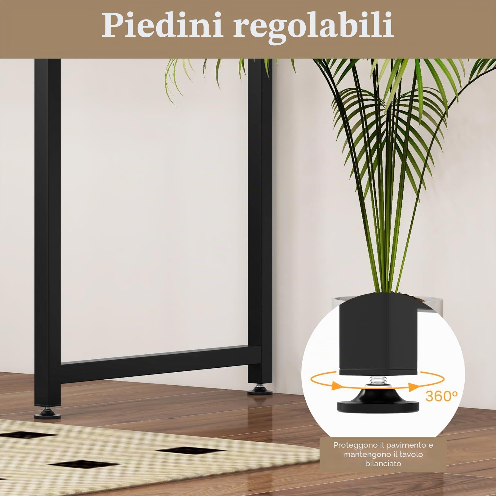 FANTASK Scrivania, Tavolo da ufficio 100-cm-Desktop, Piccolo tavolo per computer (Marrone rustico)