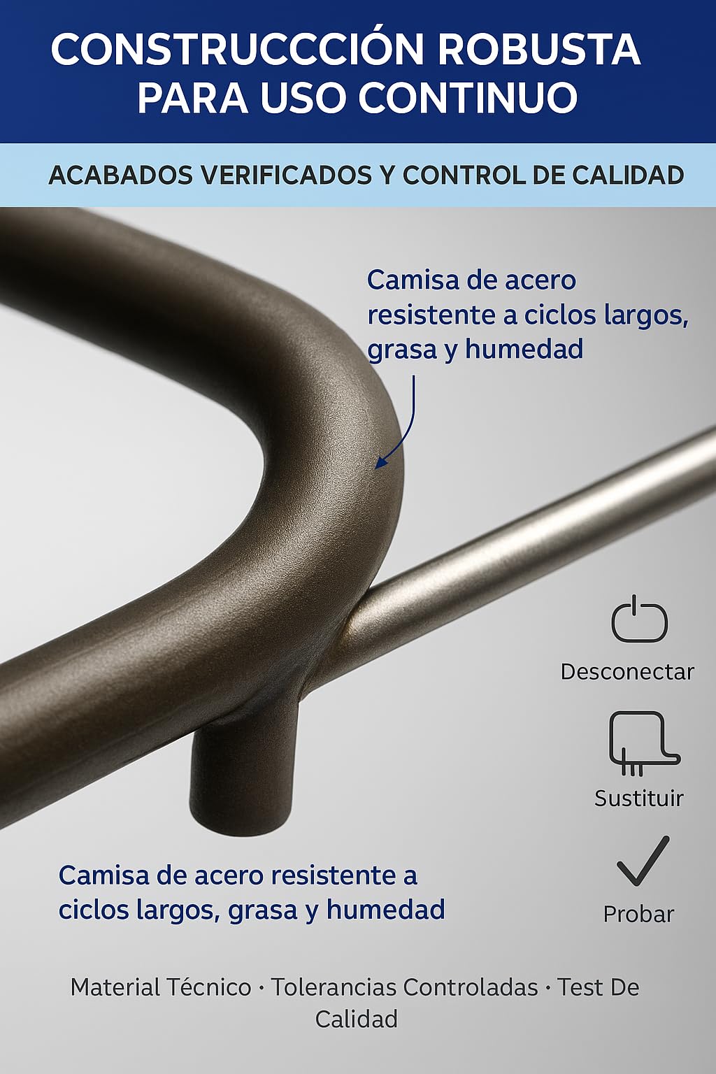 RECAMBIOS DREYMA Resistencia Solera y Grill Horno 1500W 1100W 230V Tubular Acero Montaje Faston Barra Guia Calor Uniforme Instalacion Rapida Compatible con TEKA BOSCH BALAY Repuesto Solido