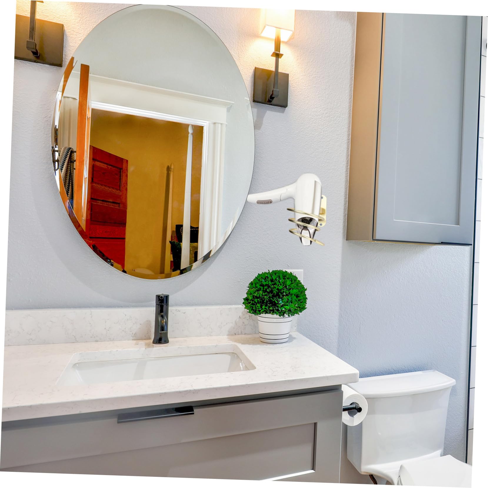 Cabilock Estante De Pared Elegante para Secador De Pelo 3 Unidades Fácil De Instalar.