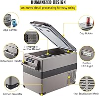 Vista 5 de VEVOR 12 Volt Refrigerator, 48 Quart (45L) Fast Cooling Portable Freezer with App Control (-4℉~68℉), Car Fridge with 12/24v DC & 110-240v AC for