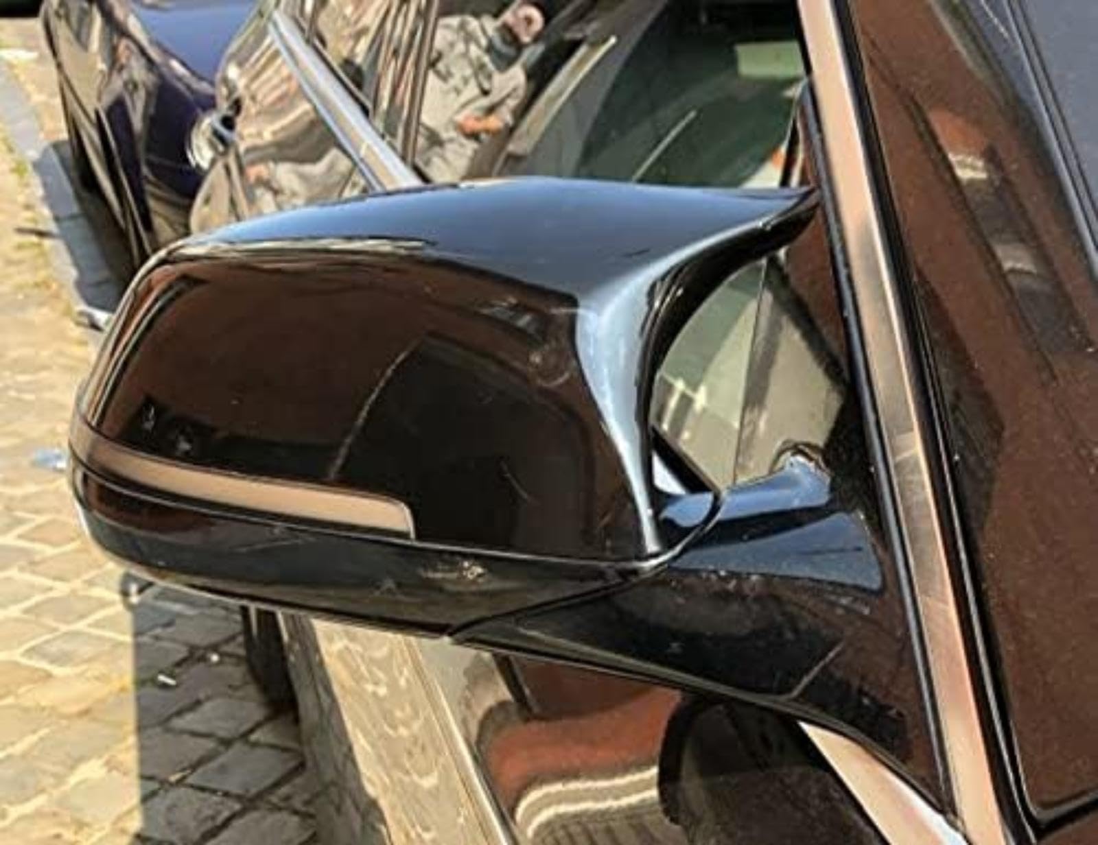 Dla Bmw 5 6 7 serii F10 F18 F11 F06 F07 F12 F13 F01 2014-2016 1 para osłony lusterek samochodowych boczne lusterko wsteczne Auto pokrywa Cap Obudowa lusterka auta (Carbon Fiber Look)