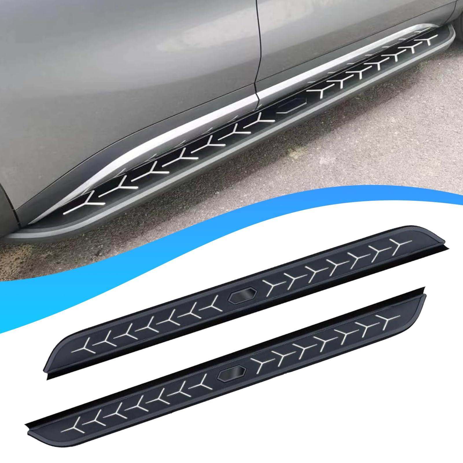 fenqing-y 2Pcs Running Board Fits for Jeep Renegade 2015-2023 Side Steps Nerf Bars(with Brackets)