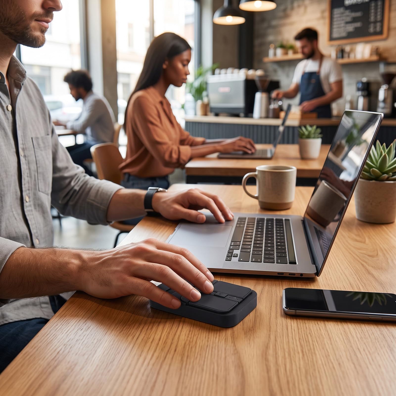 Yctze Mouse Bluetooth Compatto, Scorrimento Sensibile Alla Pressione Silenzioso, Connessione 3 in 1, for Lavoro Ufficio e Uso Quotidiano