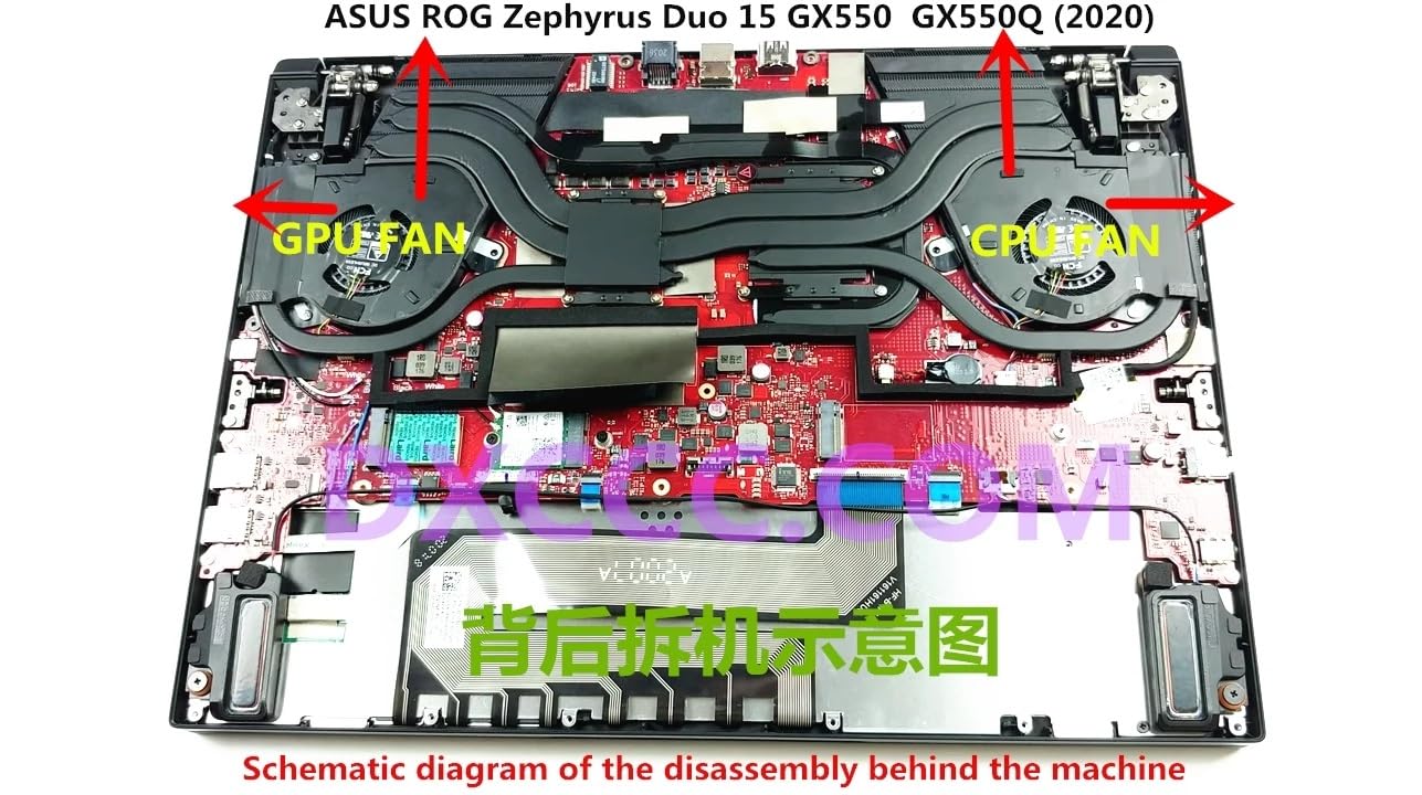 Części do laptopów Nowy wentylator do procesora GPU laptopa chłodnica Notebook PC dla ASUS ROG Zephyrus Duo 15 GX550 GX550LXS GX550LWS GX550Q FMB8 FMB9 DC12V 1A(GPU FAN (FMB9))