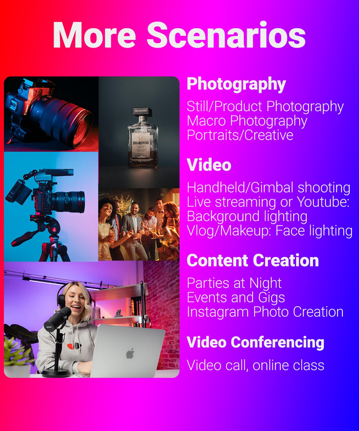 ORLN'K Luce video RGB tascabile, pannello luminoso portatile a LED da 6,5 pollici, 4000 mAh ricaricabile, CRI95+ 2500-9900K, max 10W, corpo in alluminio integrato, illuminazione foto e video (blu