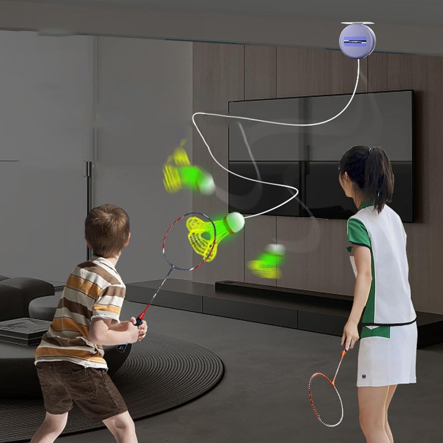 Badminton Rebound Trainer Portable Space Saving Rebound Training | Indoor Badminton Traning Aid for Home Park Gym