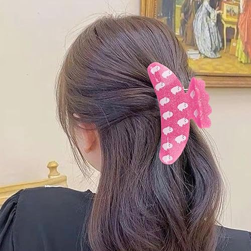 Miniatura 6 de Pinzas para el cabello de Halloween, 1 unidad, divertidas pinzas de garra de fantasma rosa, horquilla espeluznante de Halloween, accesorios para el