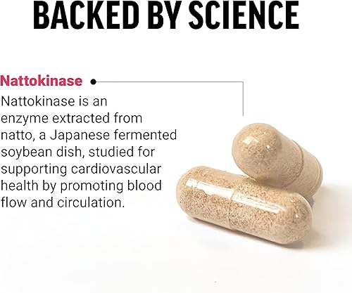 Miniatura 3 de FORCE FACTOR Nattokinase 2000 FU, suplemento de nattoquinasa para la salud del corazón y la salud de la presión arterial, píldoras de circulación