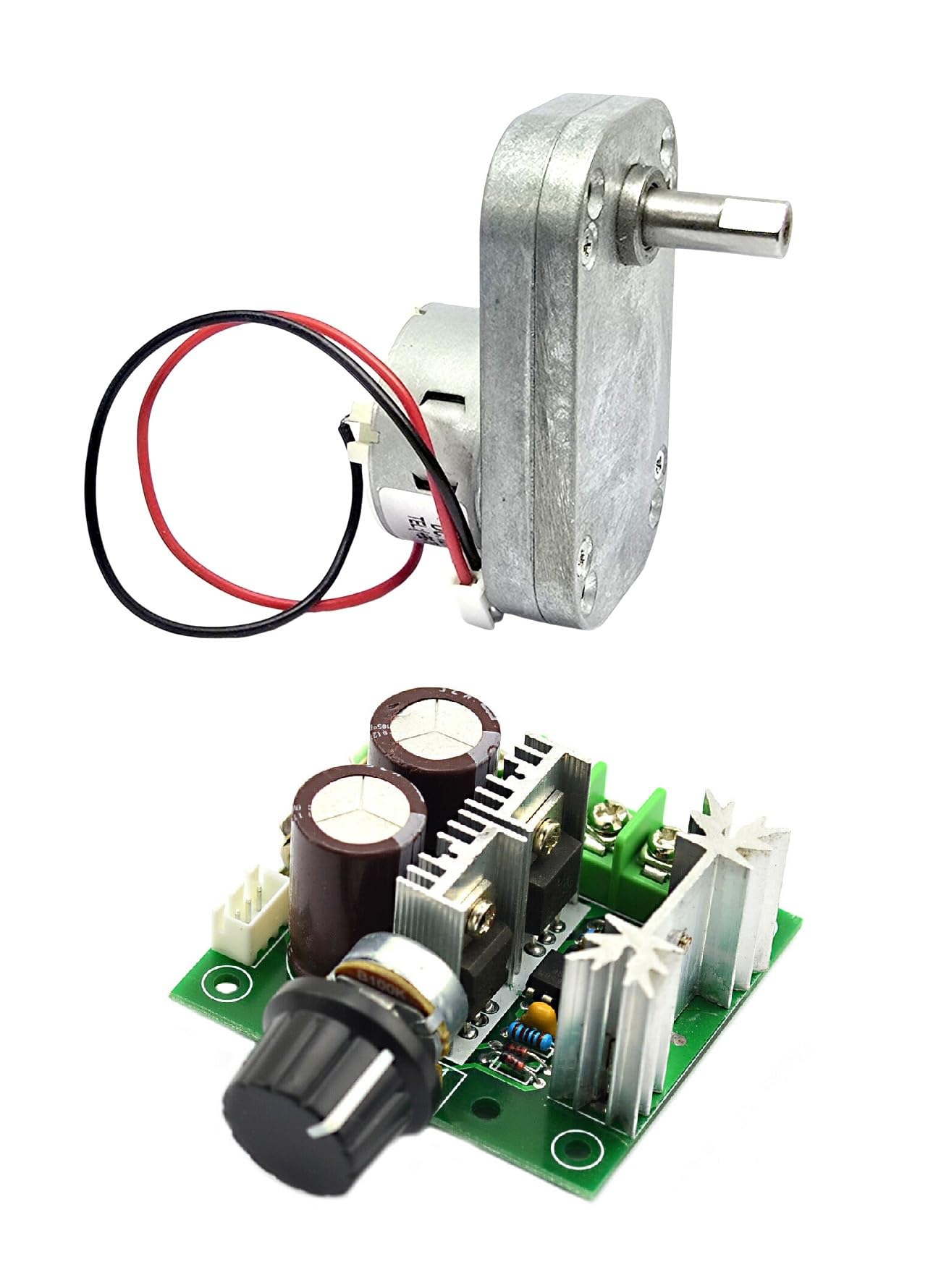 INVENTO 1pcs 12V 15 Kg-cm 200 RPM DC Motor Micro Reduction Square Gearbox with 12V - 40V 10A PWM DC Motor Variable Speed Controller-image-49