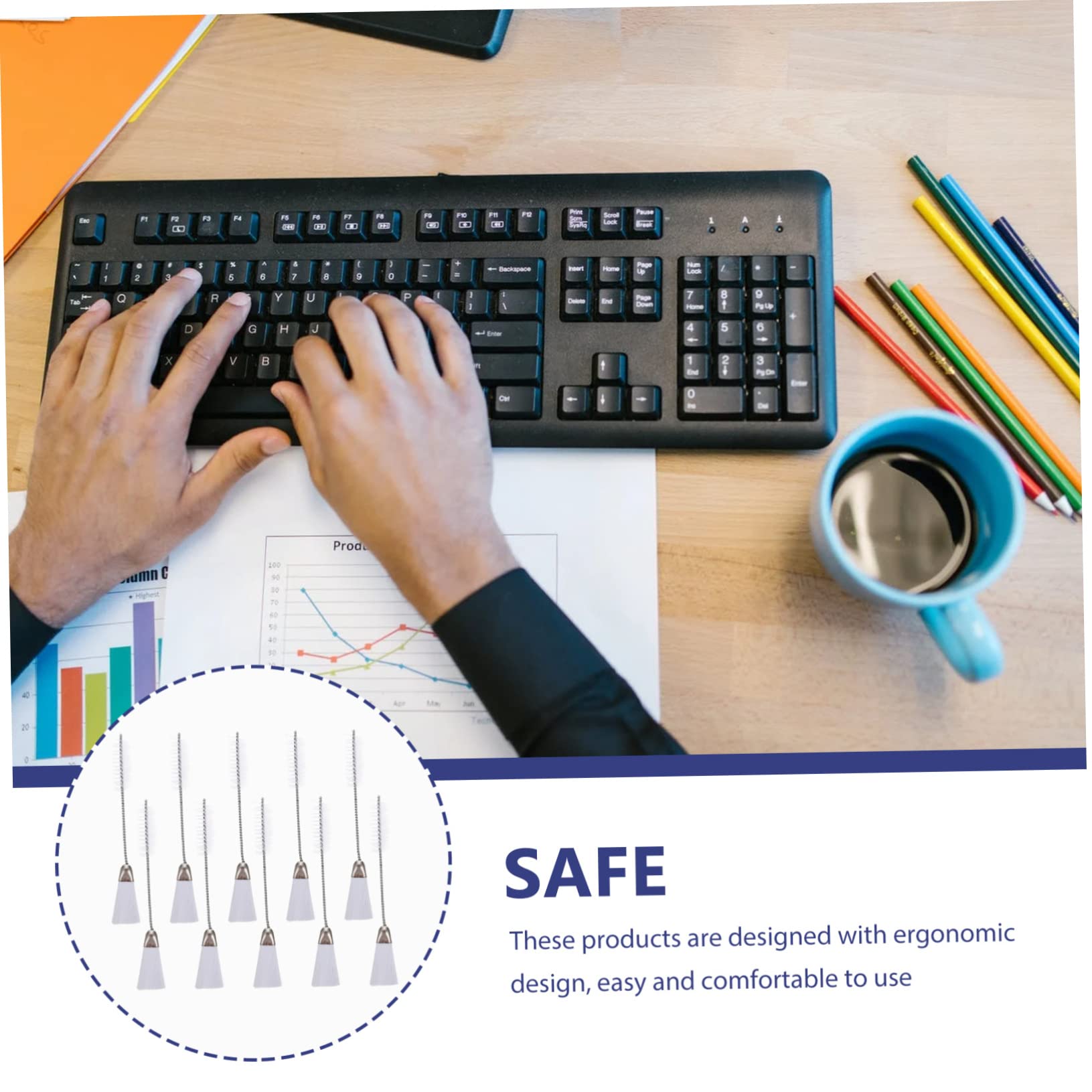 10Pcs Ergonomic Double Headed Cleaning Brushes for Sewing Machines and Keyboards Durable Gaps Cleaning Tool for Computer Maintenance and Dust Removal