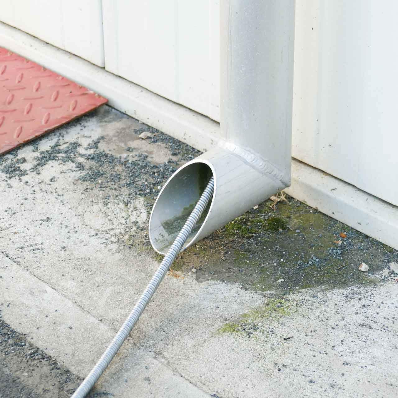 Rohrreinigungsspirale Ø 10mm x 7,5m, mit 30mm Trichterbohrer, ab 70mm Rohr, optionale Verlängerung