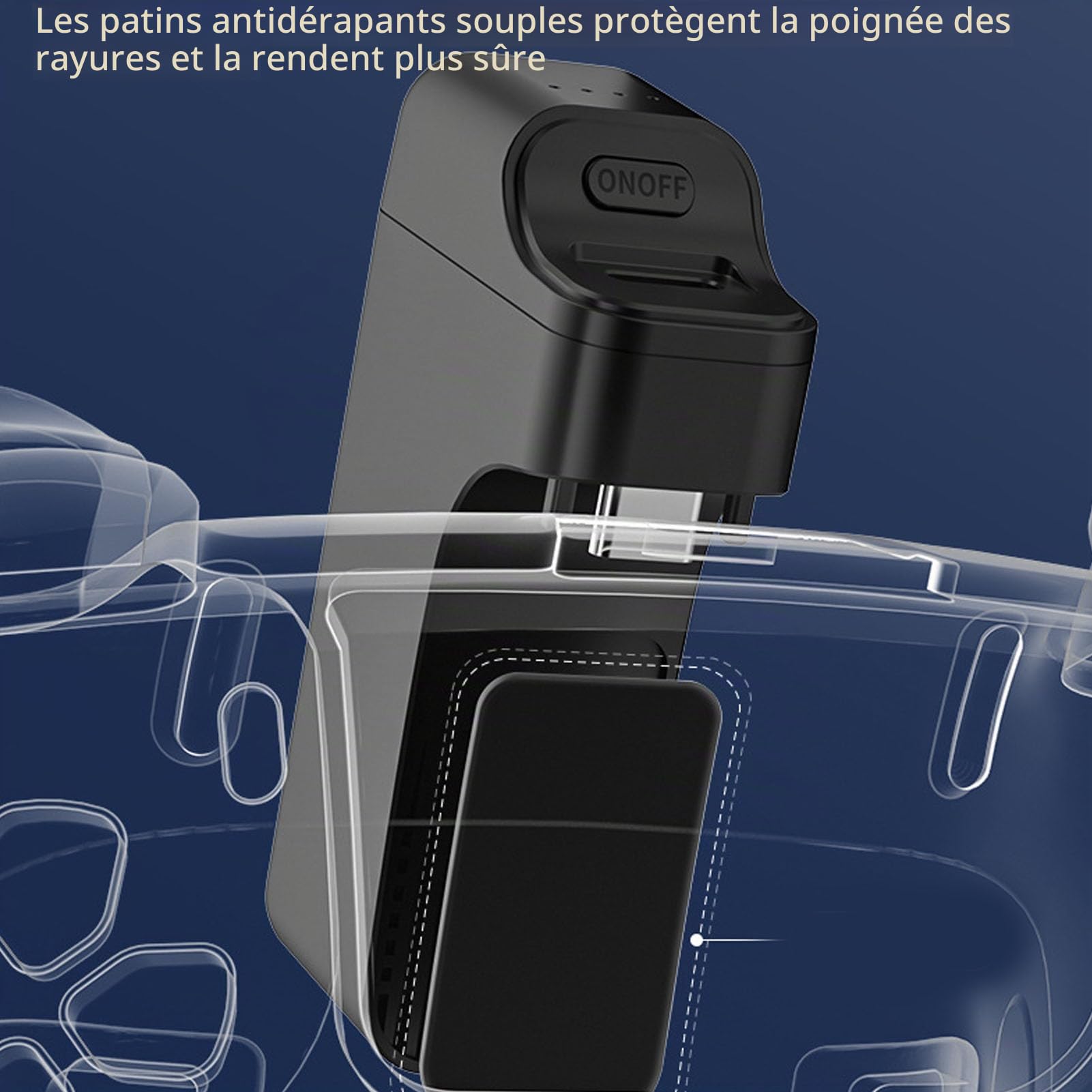 Batterie 3500 MAh pour Manette, Chargeur de Batterie Rechargeable Portable pour Poignée avec Indicateur LED, Câble de Charge USB Type C