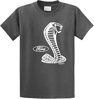 Ford Mustang Cobra White Silhouette Ford Motors Classic Ford Logo Racing Performance Race Hotrod Antique Muscle Car Tee