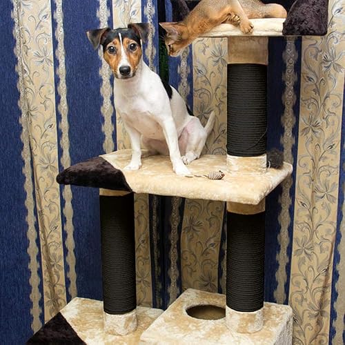 Miniatura 6 de Cuerda de sisal de 0.236 in para rascador de gatos, reparación y reemplazo del poste rascador de gatos, muebles rascadores de bricolaje  árbol de