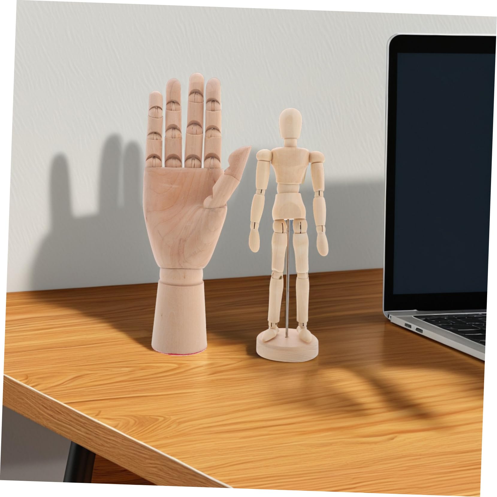 DOITOOL 2stücke Hölzerne Künstler-schaufensterpuppen Bemalen Und Skizzieren Flexibles Handmodell Für Kunstprojekte