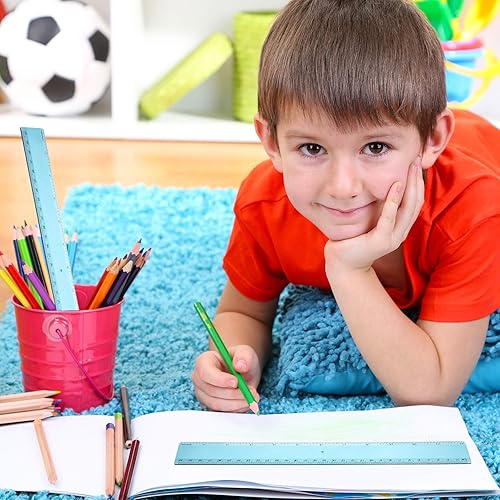 Miniatura 3 de Regla recta de plástico para estudiantes, escuela, oficina, 2 unidades